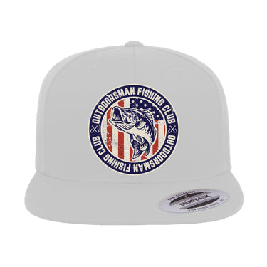 Outdoorsman Fishing Club Patriotic Flat Bill Cap